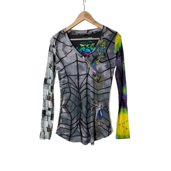 NWT Desigual Cirque Du Soleil Hummingbird Dancers T Shirt Long Sleeve S - Picture 1 of 7